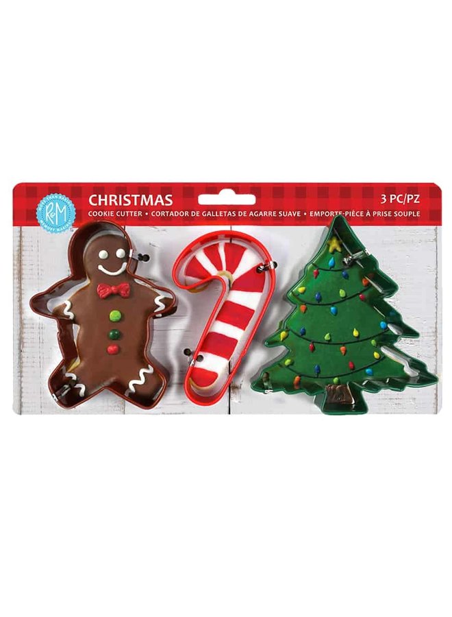 Christmas 3 pc Color Cookie Cutter Set