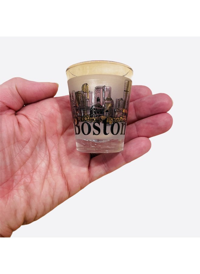 Boston Shot Glass Gold Rimmed