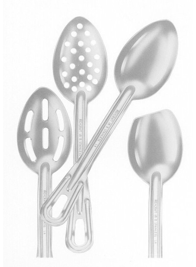 8" Perforated Flat End Serving Spoon