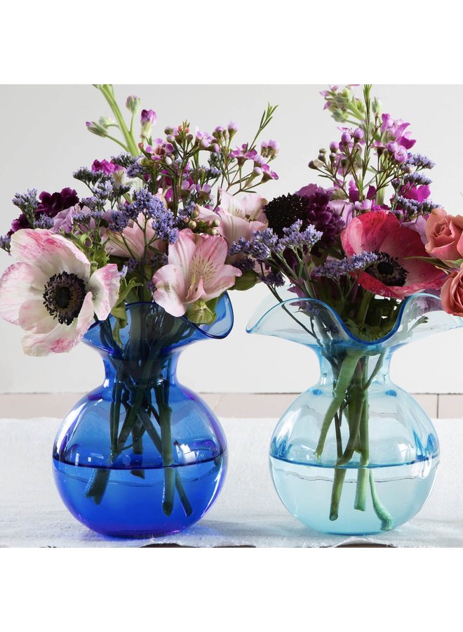 Hibiscus Glass Cobalt Bud Vase