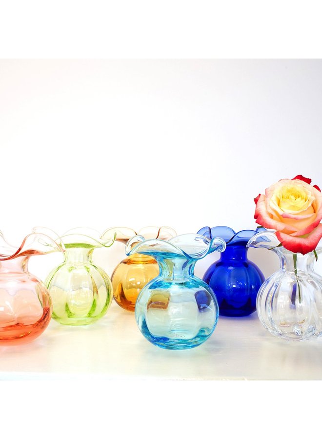 Hibiscus Glass Green Bud Vase