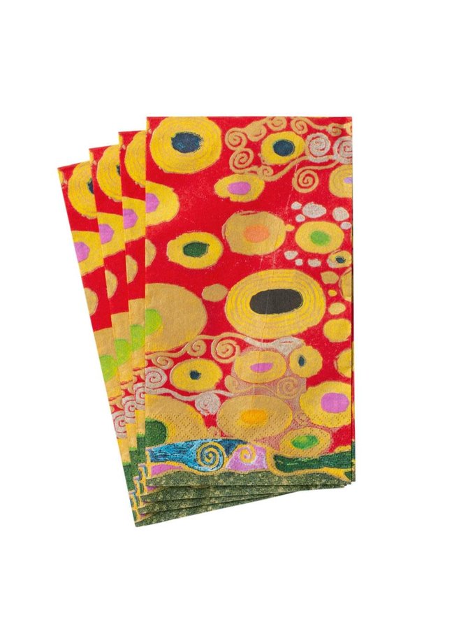 Viennese Nouveau Paper Guest Towel Napkins in Red - 15 Per Package