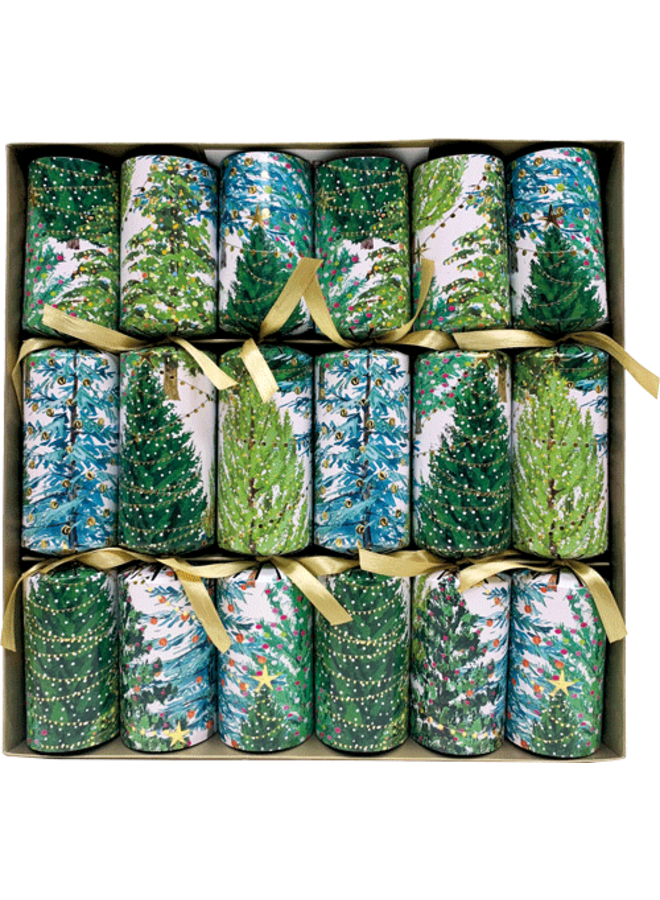 Christmas Trees With Lights Christmas Crackers 6 Count 12.5 Inch Long