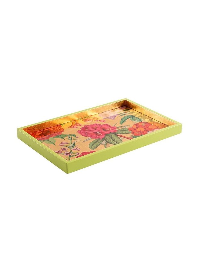 Jefferson's Garden Study Lacquer Vanity Tray in Gold - 1 Each