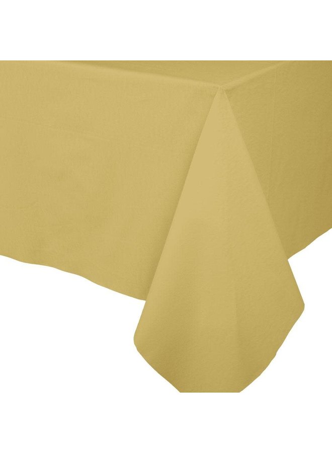 Paper Linen Gold Solid Airlaid Tablecover - 1 each