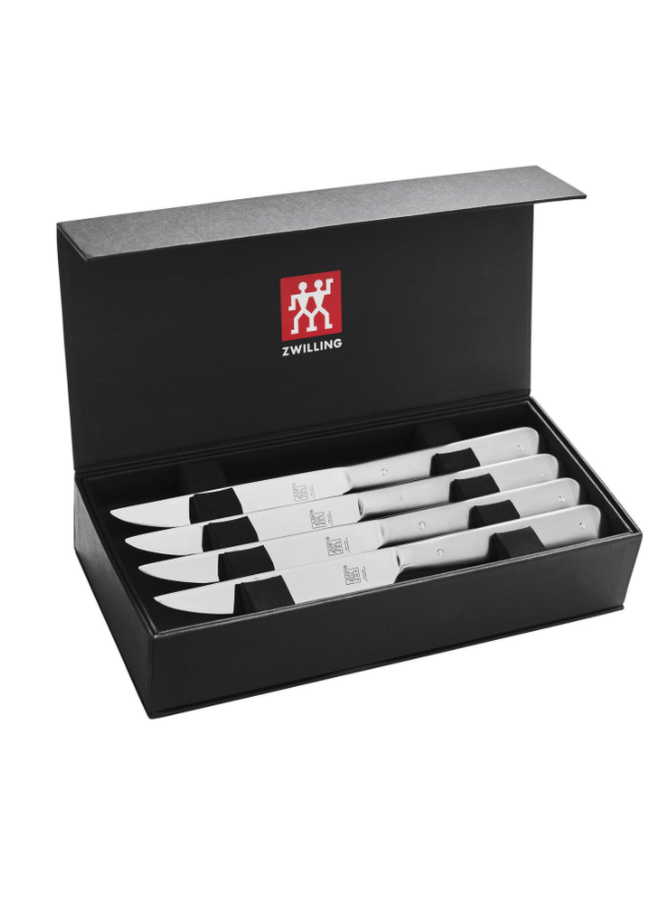 8-pc Stainless Steel Porterhouse Steak Knife Set in Black Presentation Box
