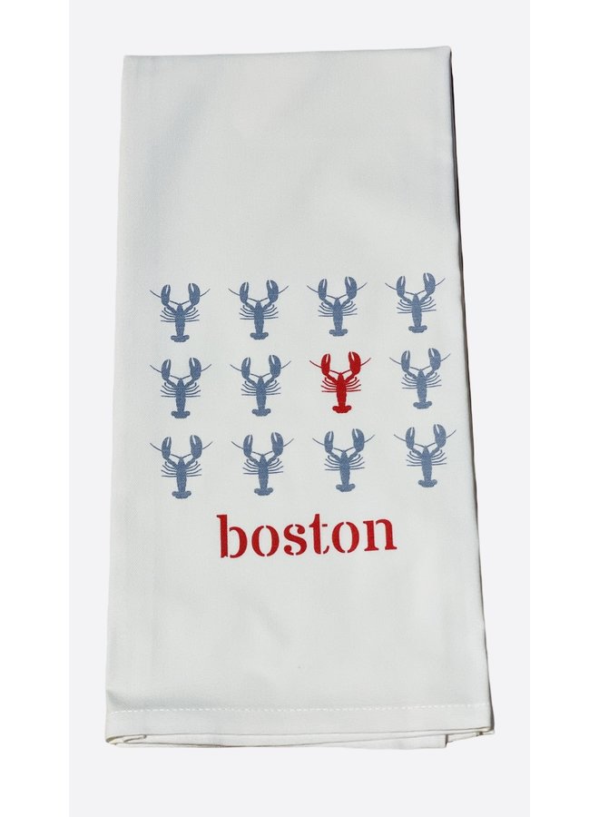 Repeating Lobsters Tea Towel with Boston