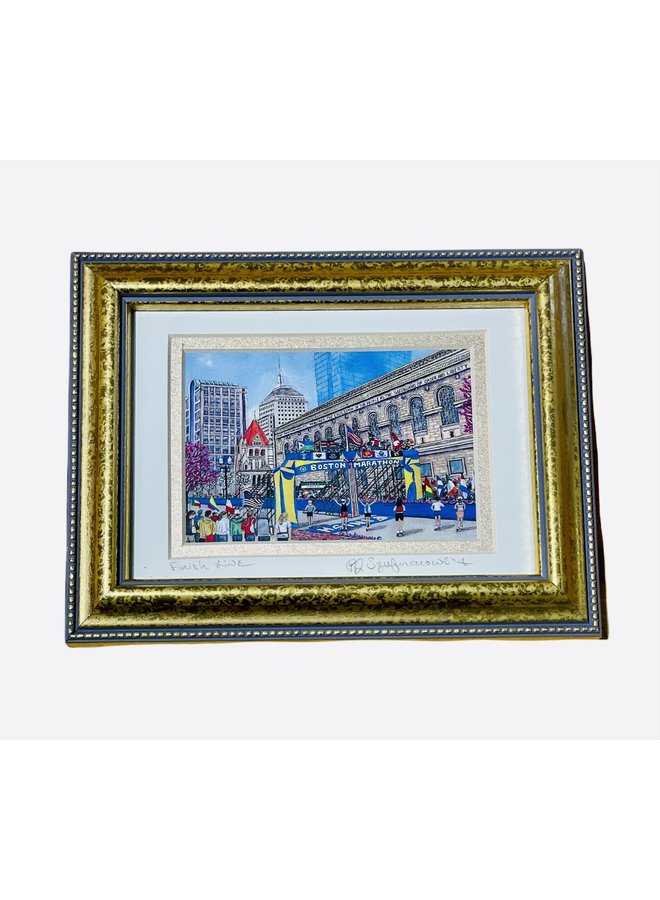 Gold Framed Print 5x7 Boston Marathon