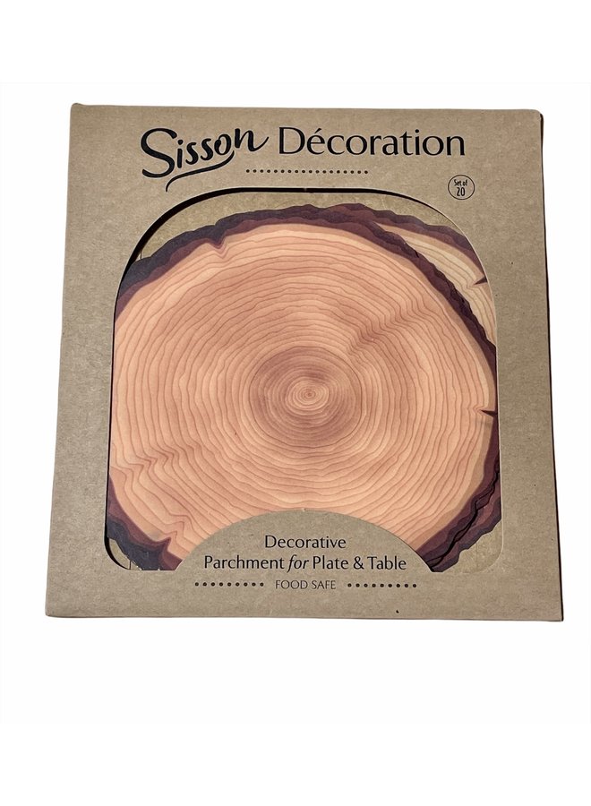 Parchment Rounds, Log Slice, Set of 20