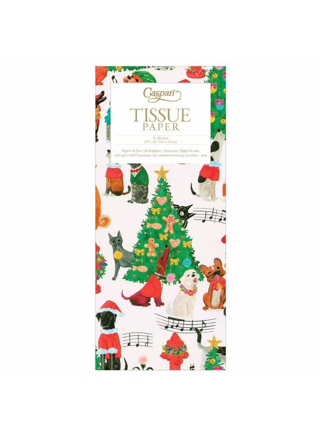 Caroling Pets Tissue Paper - 4 Sheets Included