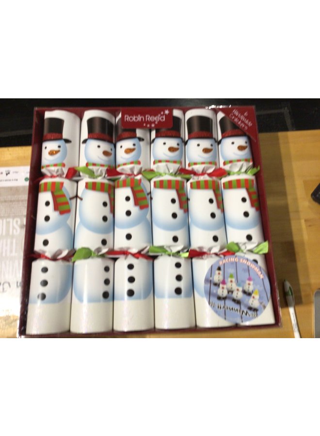 Racing Snowmen Party Crackers Set of 6 - 13"