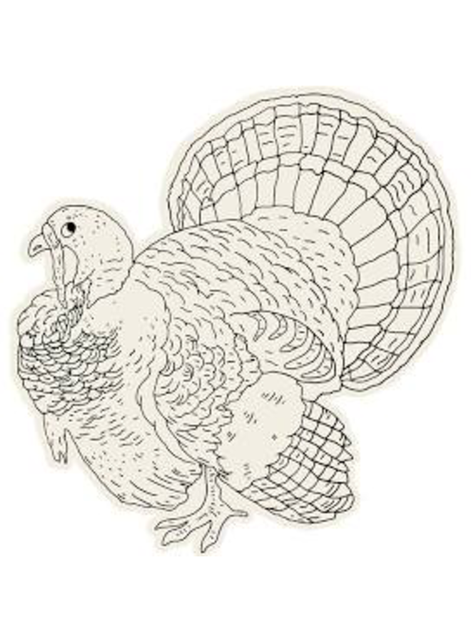 Die Cut Coloring Turkey Placemat - 12 SHEETS