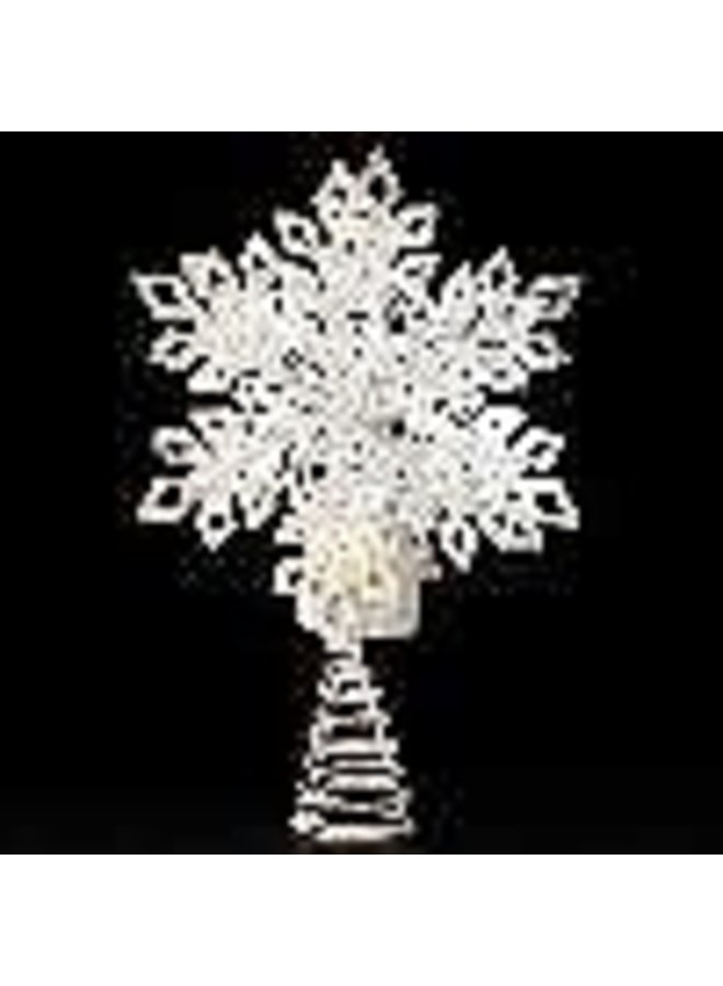 12" LED White Snowflake Tree-Topper White LED w/Timer