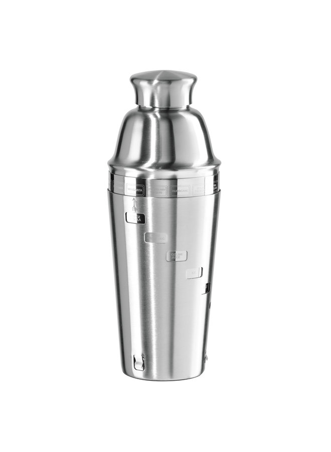 DIAL-A-DRINK Stainless Steel 15 Recipe Cocktail Shaker (1 LT, 34 OZ)