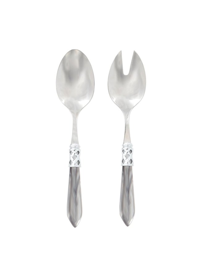 Aladdin Brilliant Light Gray Salad Server Set