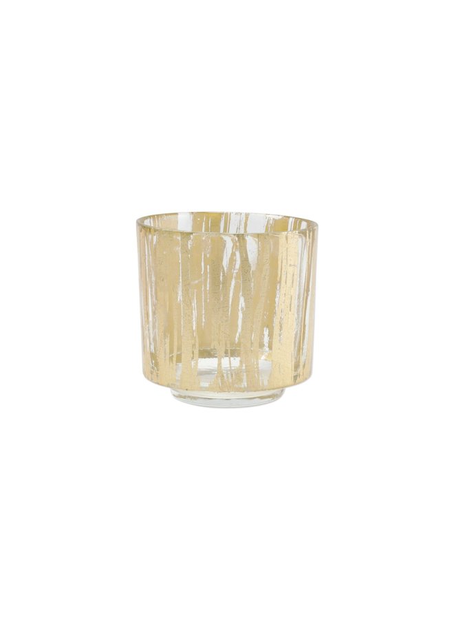 Rufolo Glass Gold Brushstroke Votive