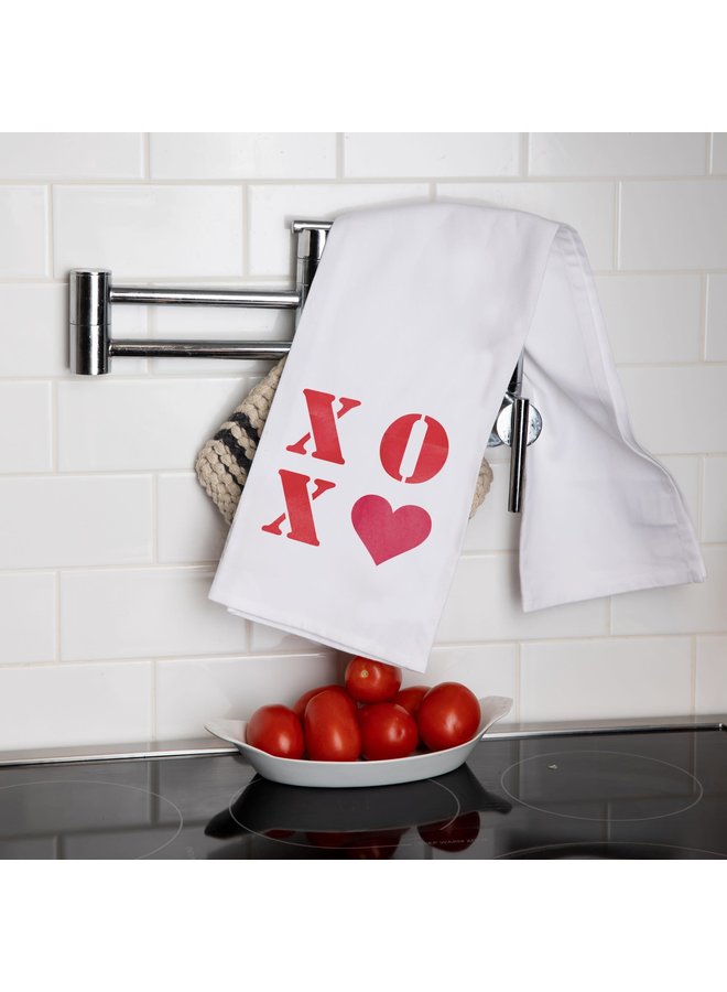 XOXO Heart Tea Towel