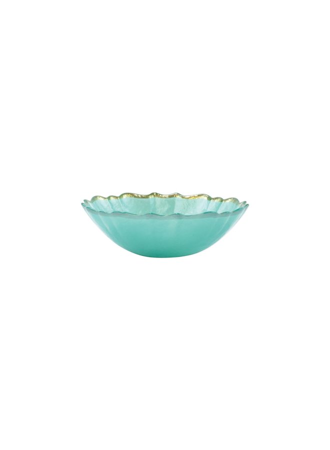 Baroque Glass Aqua Small Bowl