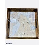 Antique Color Boston Map Tray in Natural Burnt Wood