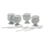 Porcelain Egg Cups and Spoon (Set of 4)