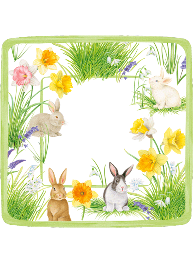 Bunnies and Daffodils Paper Salad & Dessert Plates - 8 Per Package