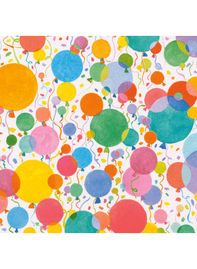 Balloons And Confetti Roll Wrap 30 Inch X 8ft-2 Inch Core