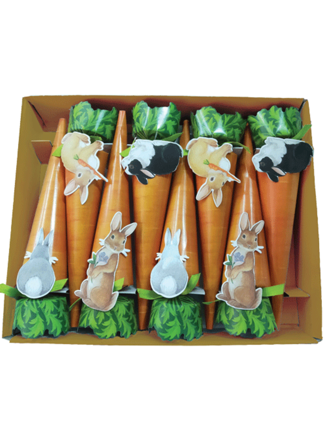 Bunnies And Carrots Luxury Cone Crackers-10 Inch/8-In