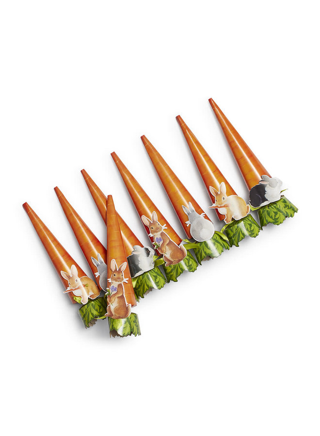 Bunnies And Carrots Luxury Cone Crackers-10 Inch/8-In