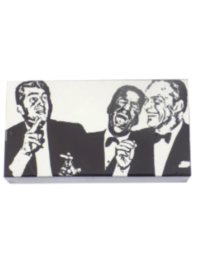 Designer Matches Rat Pack on Black & White Embossed Matte 4" Collectible Matchbox