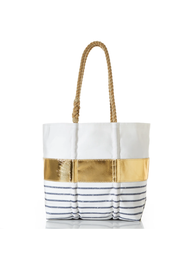 Grey Mariner Stripe Medium Tote