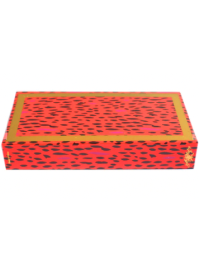 Designer Matches Orange & Pink Cheetah Embossed Matte 4" Collectible Matchbox