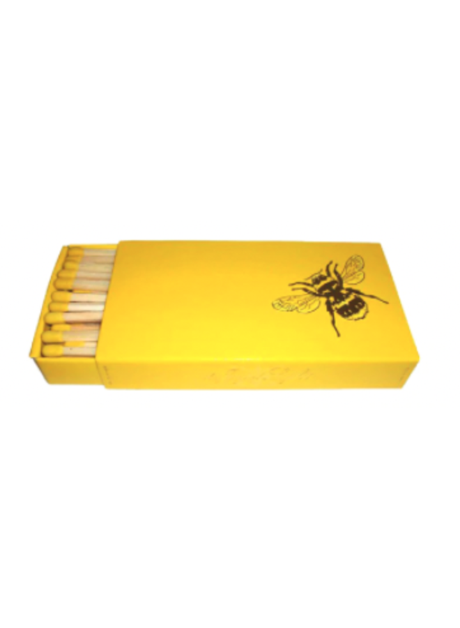 Designer Matches Gold Bee on Yellow Embossed 4" Collectible Matchbox