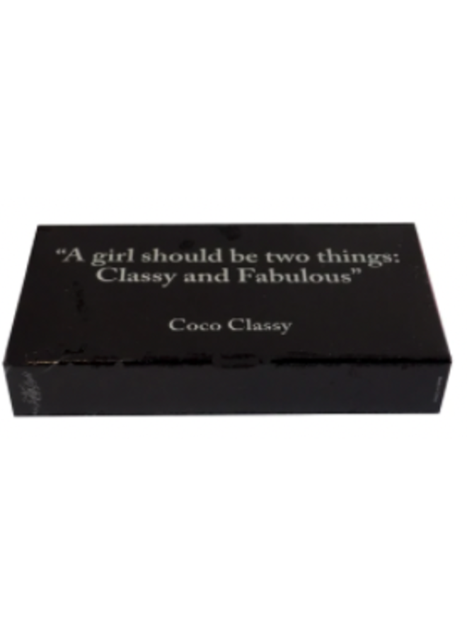 Designer Matches Coco Chanel Classy Embossed Matte 4" Collectible Matchbox