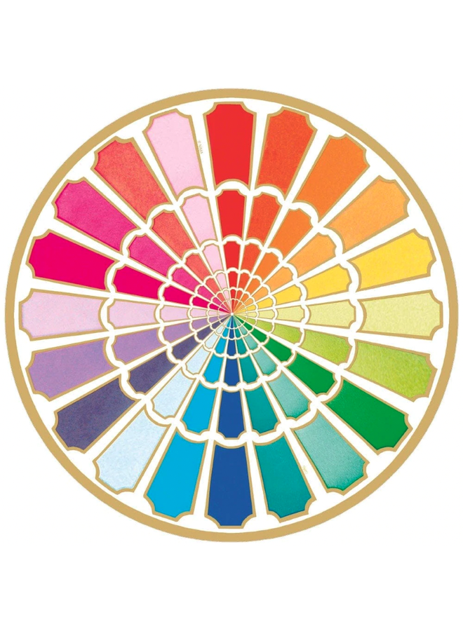 Color Wheel Round Paper Placemats - 12 Per Package