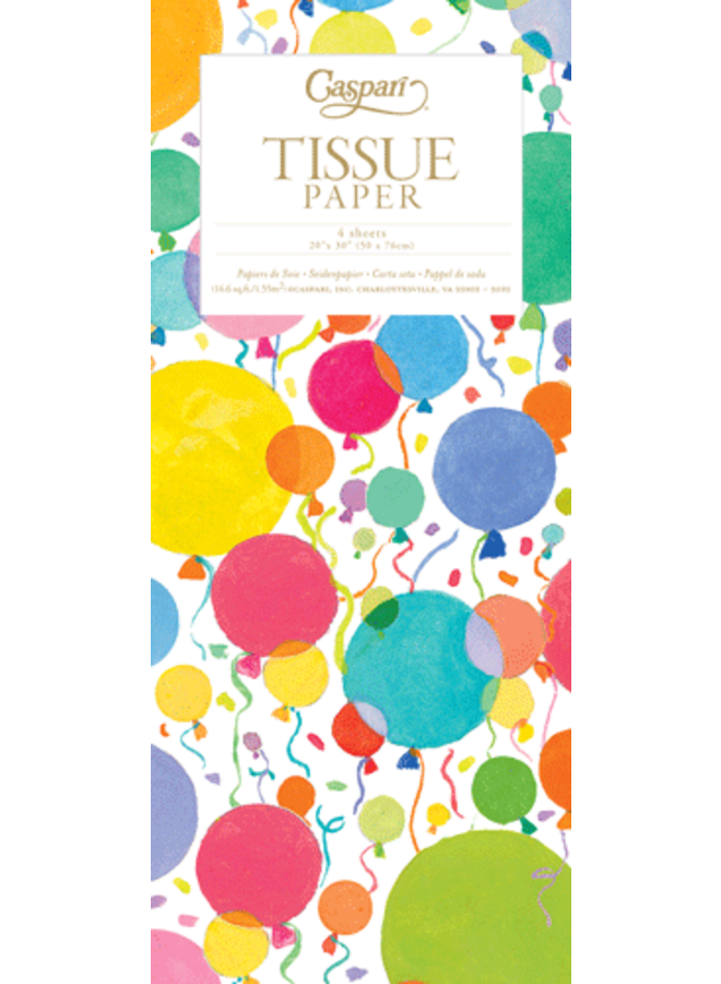 Balloons & Confetti Tissue Paper - 4 Sheets Included
