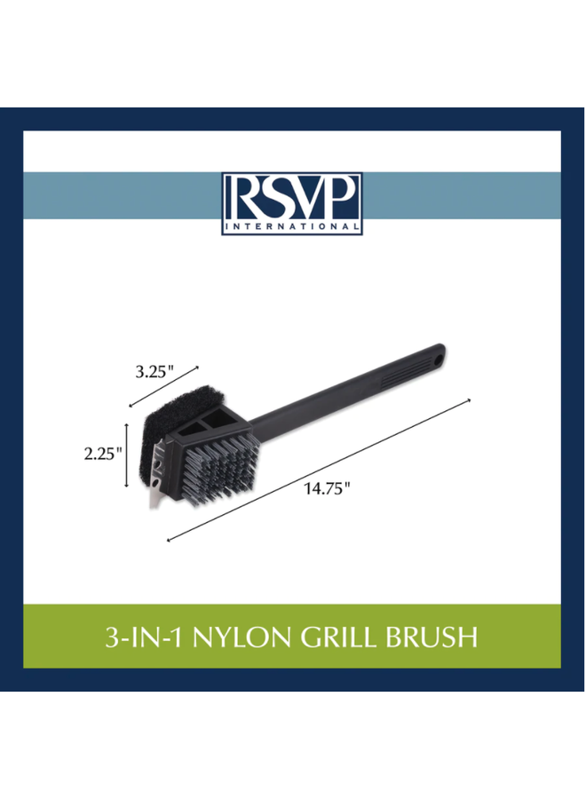 3-in-1 Nylon Grill Brush