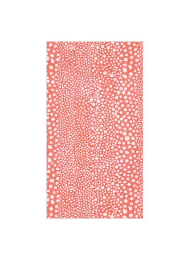 Pebble Paper Linen Guest Towels Napkins in Coral - 12 Per Package