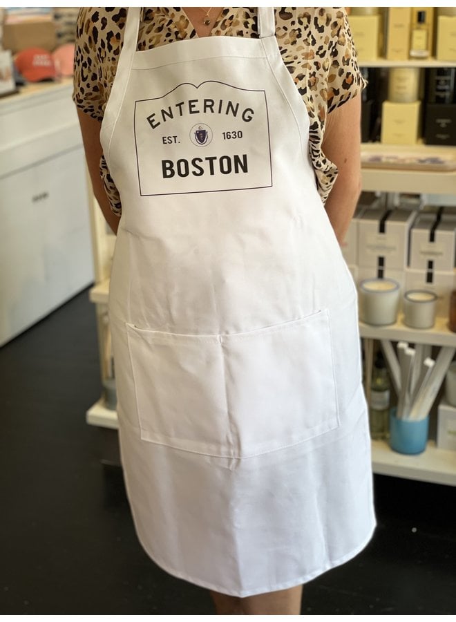 White Apron with Entering Boston