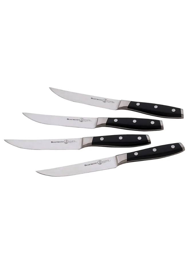 Avanta 4 Piece Steak Knife Set Black Handle
