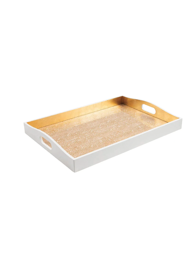 Pebble Lacquer Large Rectangle Tray in Gold - 1 Each