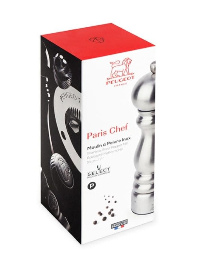 Paris Chef u'Select Pepper Mill  7" Stainless Steel