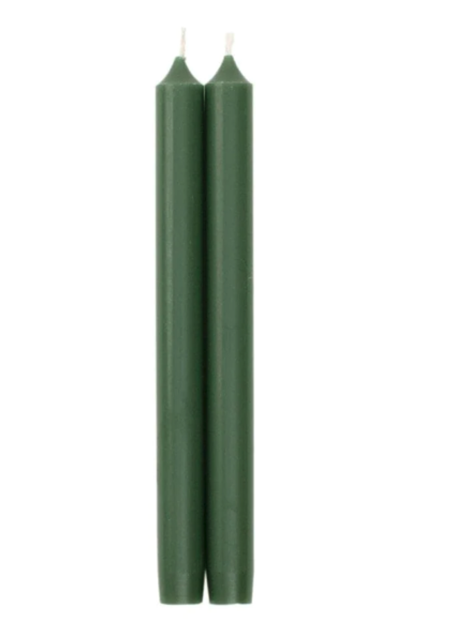 Straight Taper 10" Candles in Hunter Green - 2 Candles Per Package