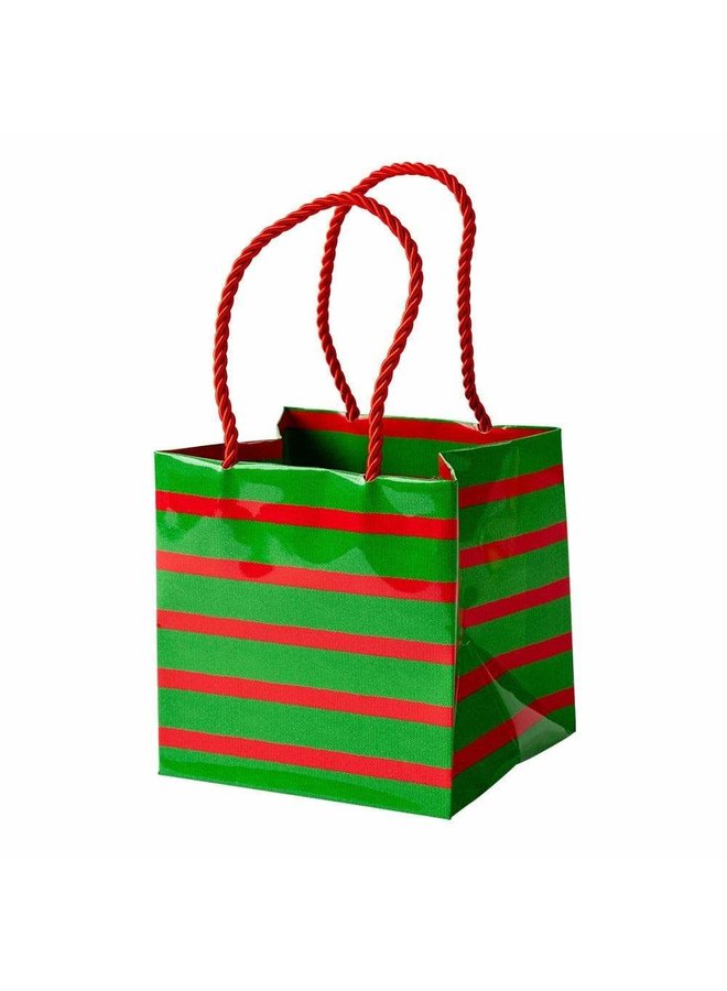 Bretagne Small Cube Gift Bag in Red & Green - 1 Each