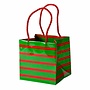 Bretagne Small Cube Gift Bag in Red & Green - 1 Each