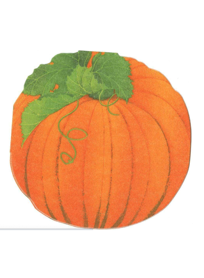 Pumpkin Die-Cut Paper Linen Party Napkins - 15 Per Package