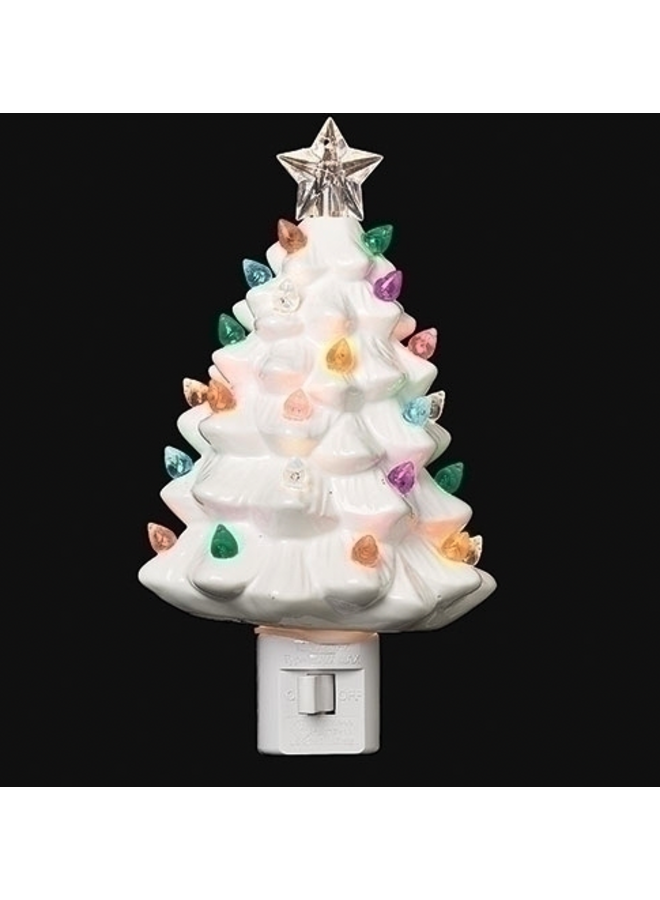 Vintage White Christmas Tree Night Light