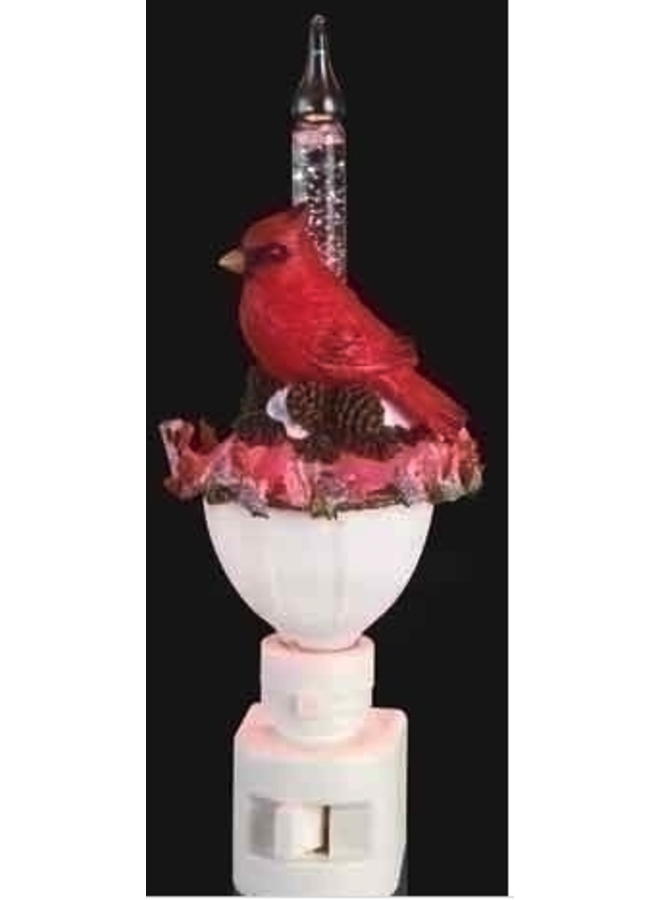 Cardinal with Holly Bubble Night Light