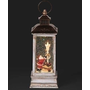 11"H Lantern with Santa Lighting Lamp