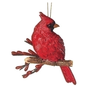 4.5"H Cardinal on Branch Ornament