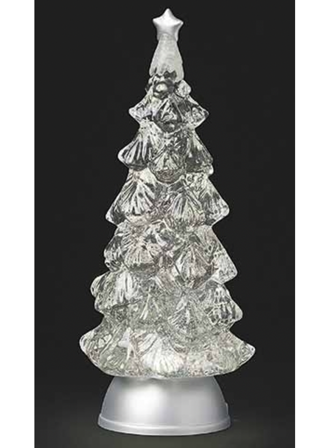 13"H LED Swirl Full Tree with Silver Base